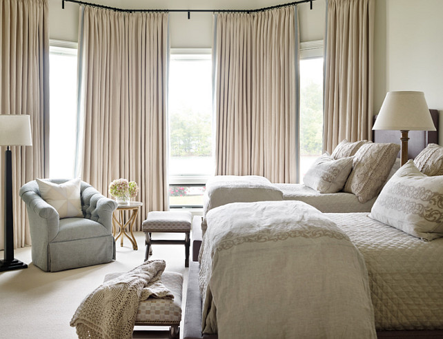 Bedroom. Bedroom with two double beds. Hotel style bedroom. This bedroom design is perfect for guest bedrooms. Interior Design by Beth Webb Interiors.