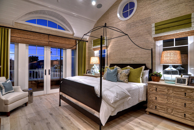 Bedroom. Master bedroom with hardwood floors. Bedroom with Solid French Wire Brushed White Oak