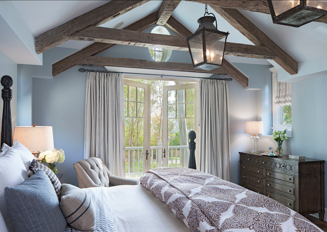 Blue Bedroom Ideas. Soothing Blue Bedroom Design. Paint Color is Dunn-Edwards’ Alaskan Skies. #Bedroom #BluePaintColor