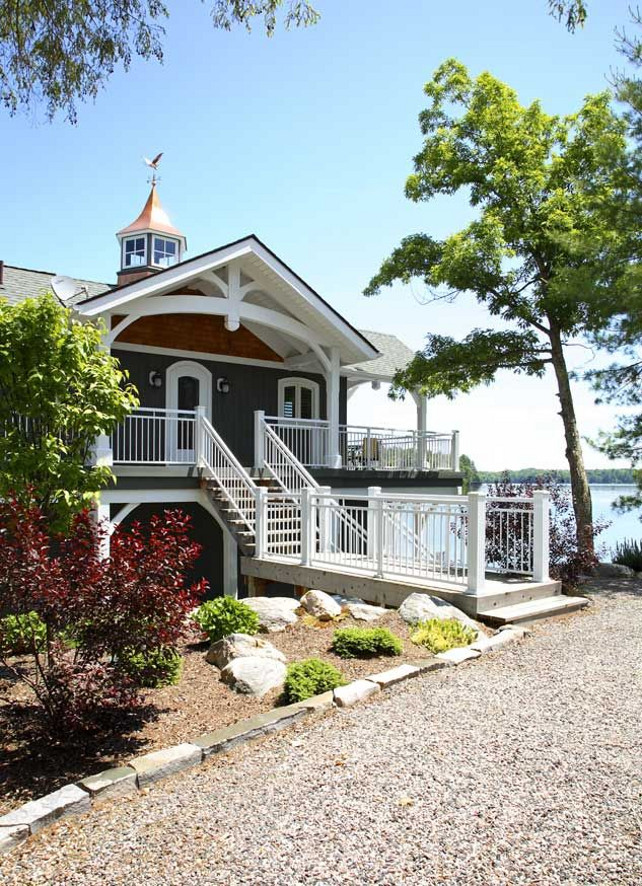 Boathouse-Exterior. Ontario's Lake Muskoka. Muskoka by Timber Frame Co.