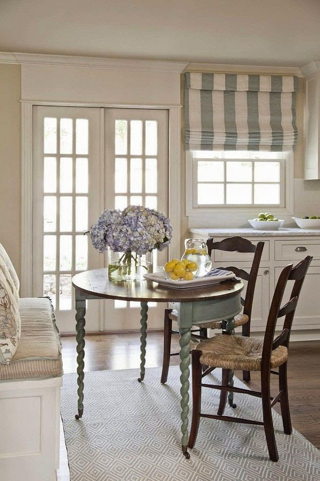 Breakfast Nook. Breakfast Nook Table. K. Lewis Interior Design via House of Turquoise