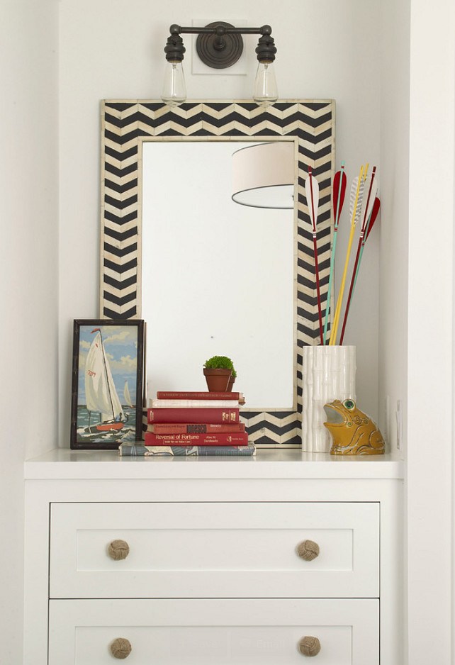 Built-in Dresser Ideas. Built-in dresser with rope knobs. #Builtin #Dresser #ropeknob