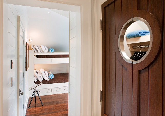 Bunk Room. Bunk Room Closet. Bunk Room Closet Door. Coastal Bunk Room Closet. #BunkRoom #Closet #Door #CoastalInteriors SLC Interiors