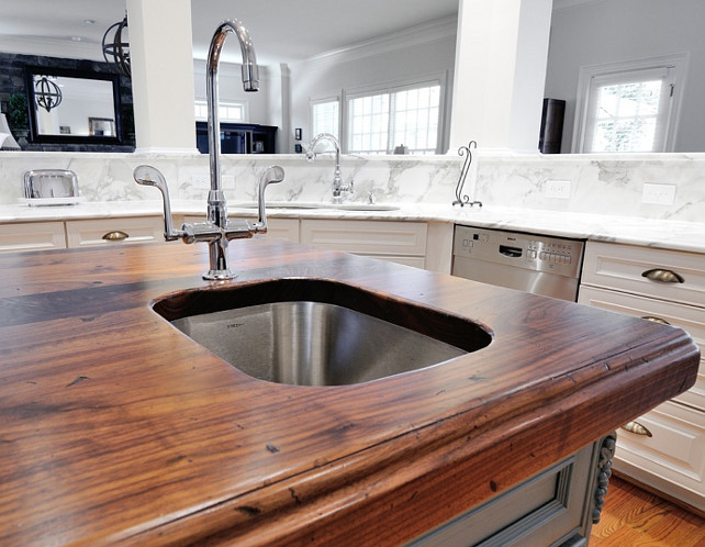 Butcher Block Countertop Butcher Block Distressed Black Walnut Heritage Wood island #ButcherBlockCountertop #ButcherBlock CR Home Design K&B (Construction Resources).