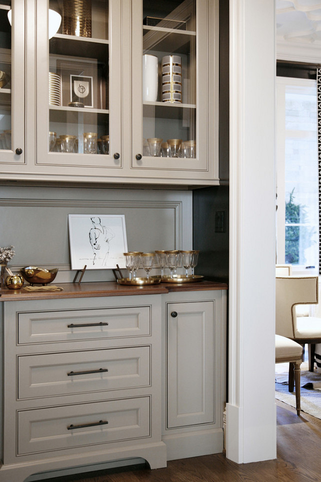 Butler Pantry Counter top. Butler pantry countertop is Heritage Wood Black Walnut by Construction Resources. #butlerpantry #butlerpantryCountertop Barbara Brown Photography. Bell Kitchen and Bath Studios.