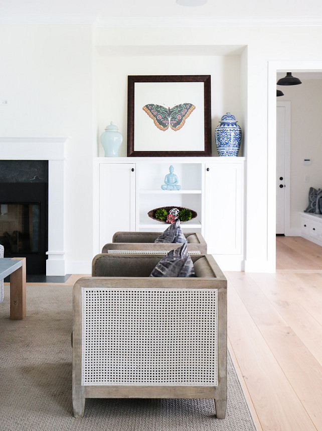 Cane Chairs. Cane Chair Ideas. This living room features a pair of cane chairs. #CaneChairs Blackband Design.