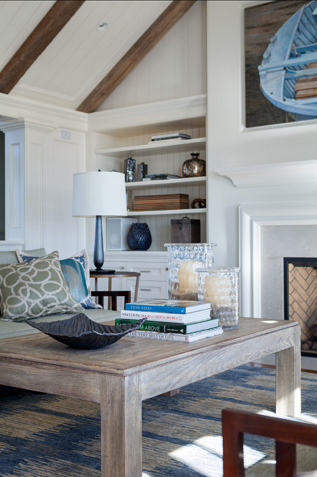 Coastal Decor. The living room embraces a coastal-chic motif, inspired by the gorgeous ocean view. #CoastalDecor