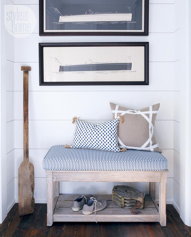 Coastal Foyer Ideas. Casual Coastal Foyer Decorating Ideas. #Foyer #Casual #Coastal #Interiors Bachly Construction via Style at Home.