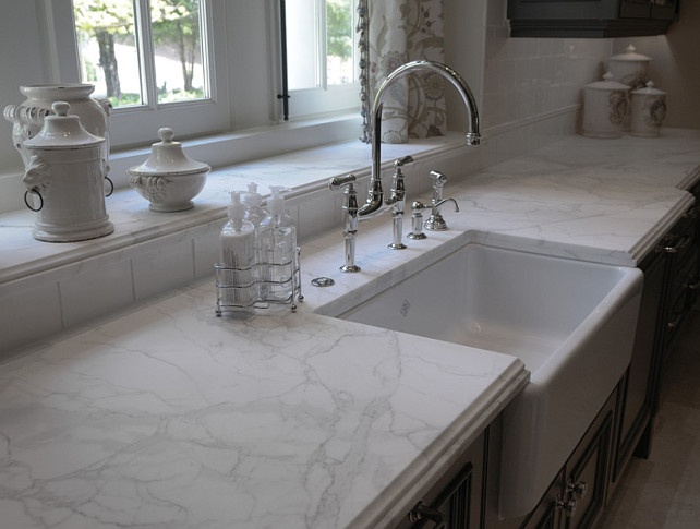 Cultured Marble Countertop. Cultured Marble Countertop Ideas. Kitchen with Cultured Marble Countertop and Apron Sink. #CulturedMarbleCountertop #CulturedMarble