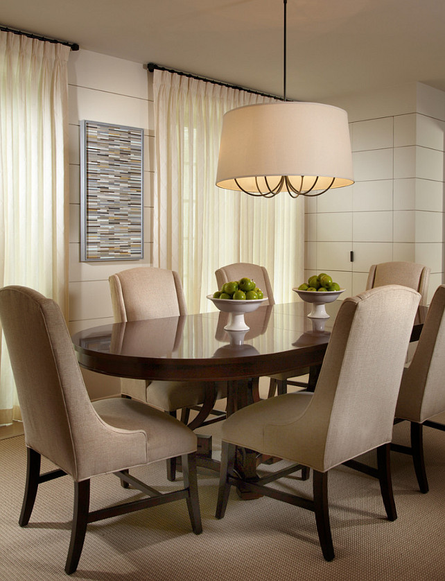 Dining Room Chairs. Dining Room Chair Ideas. Neutral Dining Room Chairs. The dining room chairs are Bernhardt slope arm chairs in a cocoa finish. #DiningRoom #Chairs