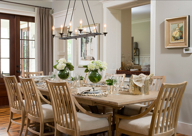 Dining Room Design. The table is Shelter bay Dining Table 062-71-36 with whitewash finish by Stanley Furniture Coastal Living Resort Collection. #DiningRoom #DiningRoomDesign