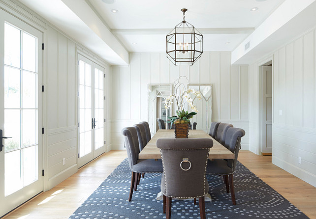 Dining Room. Dining Room Ideas. Dining Room Lighting. Light Fixture is the Suzanne Kasler Morris Lantern. Board and Batten Dining Room. #DiningRoom #BoardandBatten