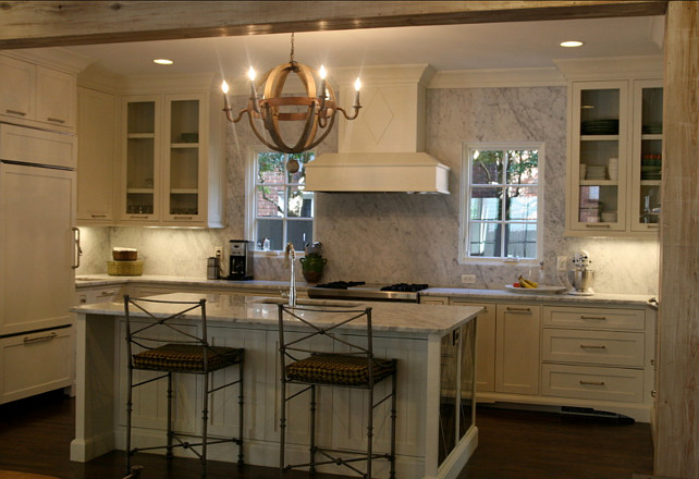 French Country Kitchen. This French Country Kitchen is very inspiring. I love the beams! #FrenchKitchen #FrenchCountry #Kitchen