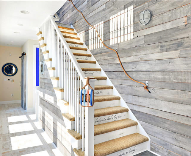 Rustic Coastal Interiors. I am loving the rustic look of this coastal foyer. #CoastalInteriors #CoastalDecor #Coastal #CoastalHomes