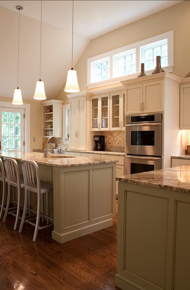 Cream White Kitchen Cabinet Paint Color. Inspiration cream white kitchen cabinet paint color. #CreamKitchen