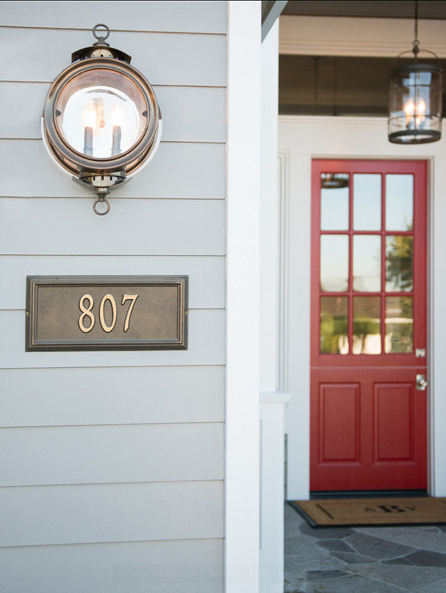 Exterior Lighting Ideas. Porthole light fixture is from Barn Electric. #ExteriorLighting