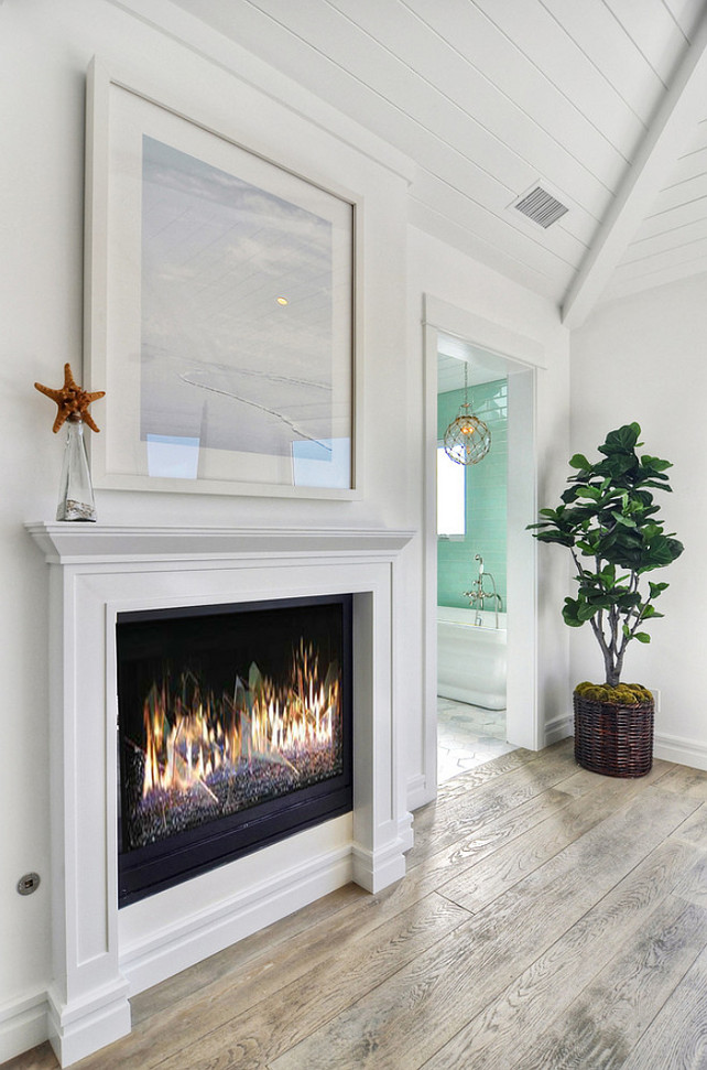 Fireplace. Fireplace Ideas. Fireplace Design. White Fireplace. Bedroom Fireplace. Flooring is White Oak. #Fireplace