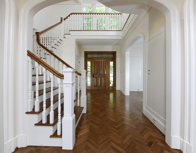 Foyer Flooring Foyer Herringbone Flooring #Foyer #FoyerFlooring #HerringboneFlooring Via Sothebys' Homes.