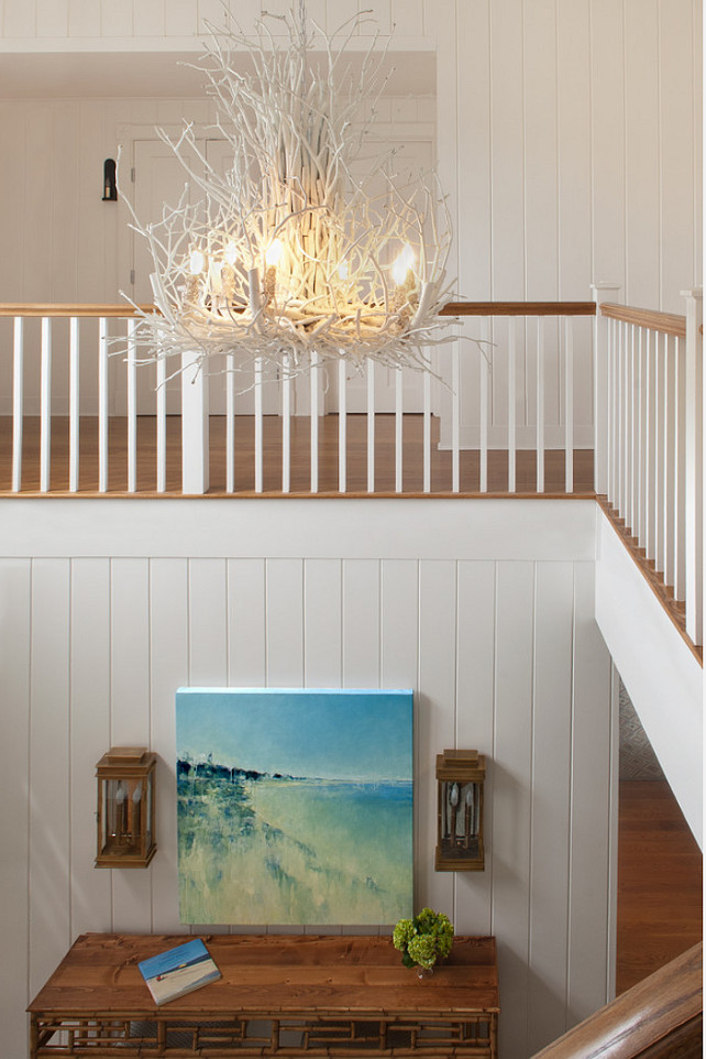 Foyer Lighting. Foyer Lighting Ideas. Coastal Foyer Lighting #FoyerLighting Ben Gebo Photography. Annsley Interiors.