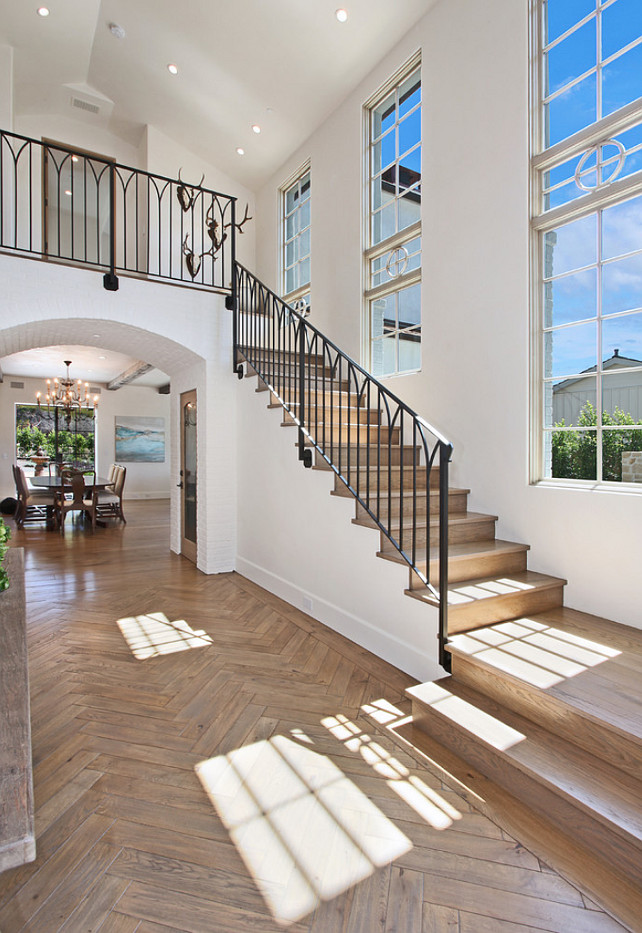 Foyer. Foyer Flooring. Foyer Flooring Ideas. Foyer Hardwood Flooring. Herringbone Pattern Flooring. #FoyerFlooring #Foyer #HerringboneFlooring Brandon Architects, Inc.