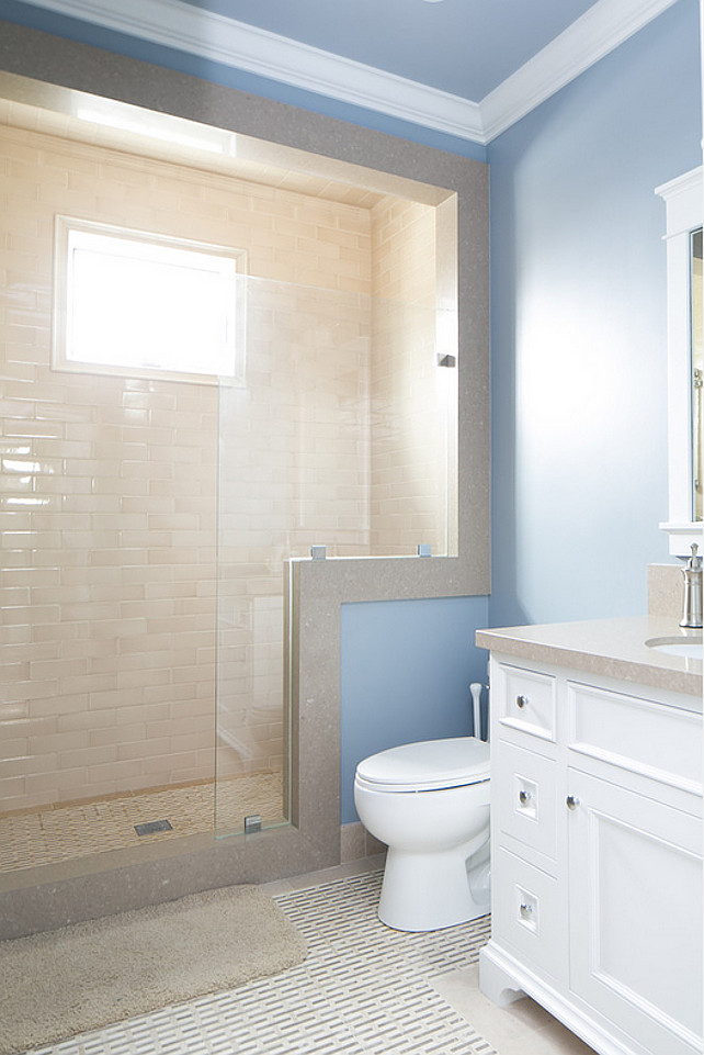 Framed Shower. Bathroom Framed Shower. Framed Shower Tiling. Framed Glass Shower. #FramedShower Brandon Architects, Inc.