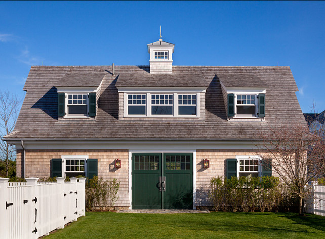 Garage Design Ideas. Classic garage design ideas. This shingled garage has beautiful, classic design. #Garage GarageDesign