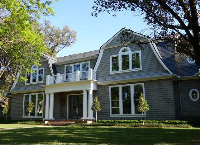 Grey Shingle Home. Hamptons style grey shingle home. #Grey #Shingle #Homes #Hampstons #GreyShingle L. Lumpkins Architect, Inc.