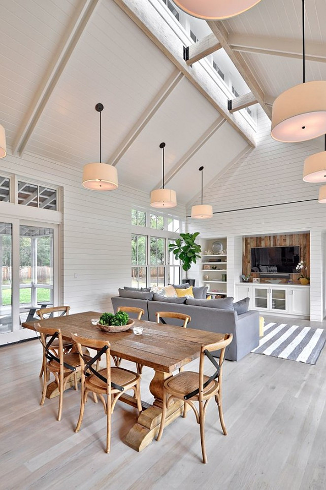 Grey Wash Floors. Hardwood floors: This is a character grade white oak with grey-washed stain. Redbud Custom Homes.