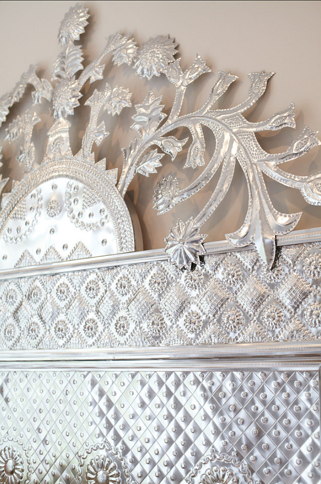 Headboard Ideas. This is a custom-made 84 wide silver hand hammered headboard. #Headboard