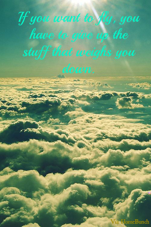 If you want to fly, you have to give up the stuff that weighs you down.