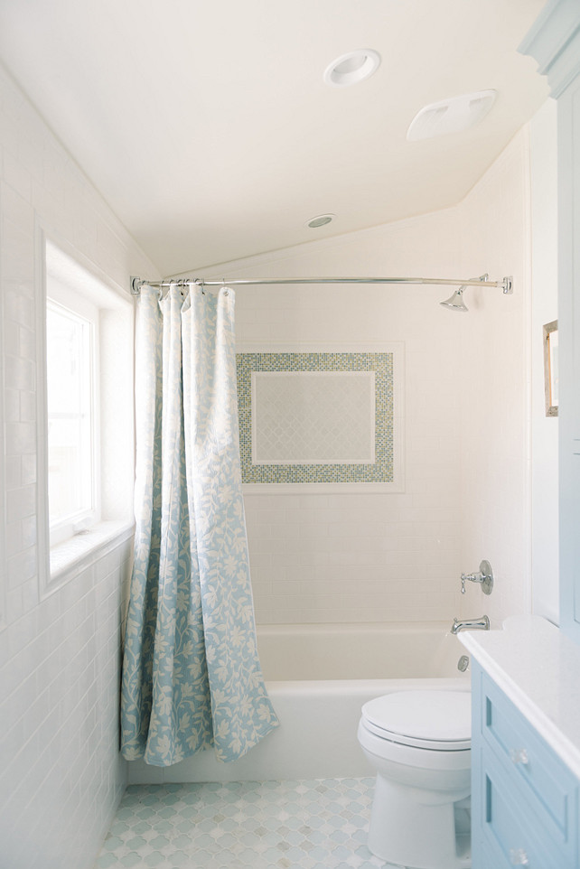 Kids bathroom color palette. Neutral Kids bathroom color palette. Neutral Kids bathroom color palette ideas. This bathroom features floor-to-ceiling white subway tiles. #Kids #bathroom #colorpalette Four Chairs Furniture.