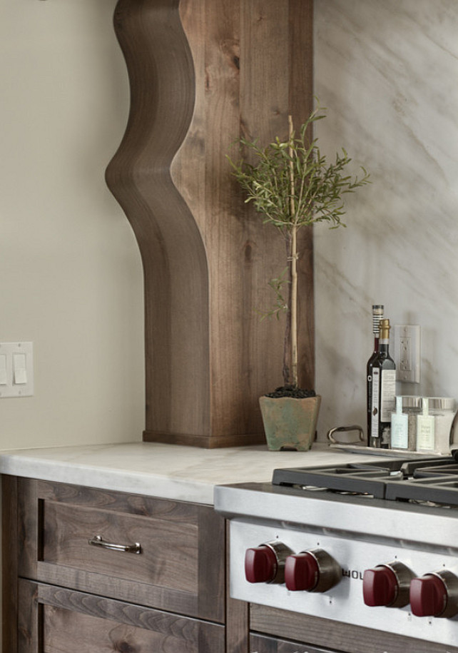 Kitchen Cabinet Ideas. Wood Kitchen Cabinet. The cabinet and hood in this kitchen is alder. #Kitchen #KitchenWoodCabinet Veranda Estate Homes & Interiors