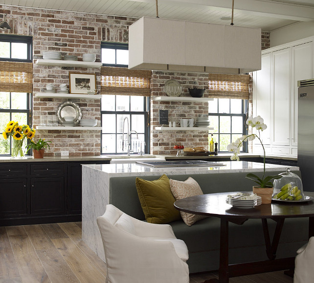 Kitchen Countertop Combination. Perimeter countertop is concrete. Island countertop is Carrera marble. #Kitchen #KitchenCountertop #PerimeterandIslandCountertop Kevin Spearman Design Group, Inc.