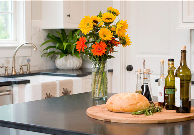 Kitchen Countertop. Kitchen countertop is honed black granite. #Kitchen #Countertop #honedblackgranite