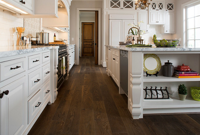 Kitchen Flooring. Kitchen Hardwood Flooring Ideas. The kitchen flooring is engineered hardwood from Monarch Plank flooring -CASTELLO COLLECTION - Cassano. #Kitchen #Flooring #WoodFloor Whitestone Builders.