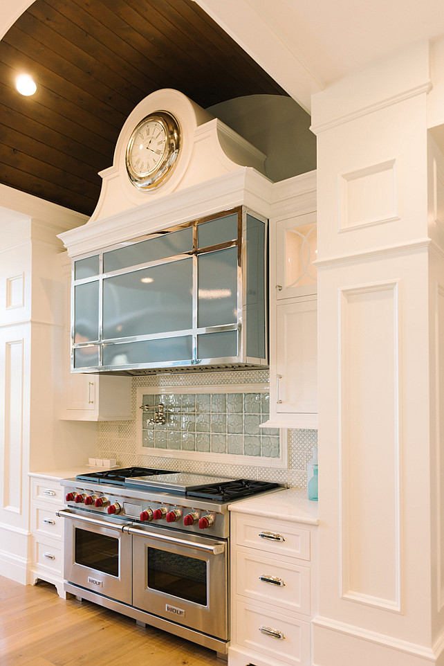 Kitchen Hood. Custom Kitchen Hood. Kitchen Hood with clock. Unique Kitchen Hood Ideas. #Kitchen #Hood #KitchenHood Four Chairs Furniture.