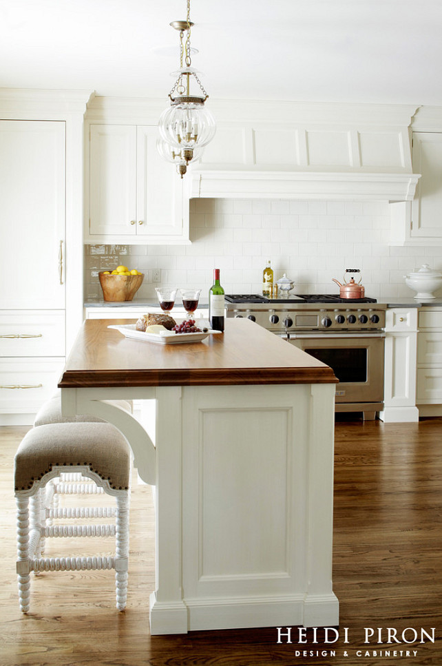 Kitchen Island Countertop. Kitchen island countertop ideas. The countertop on this island is teak. Teak Butcher's block countertop. #ButchersBlock #ButchersBlockIdeas #TeakButchersBlock