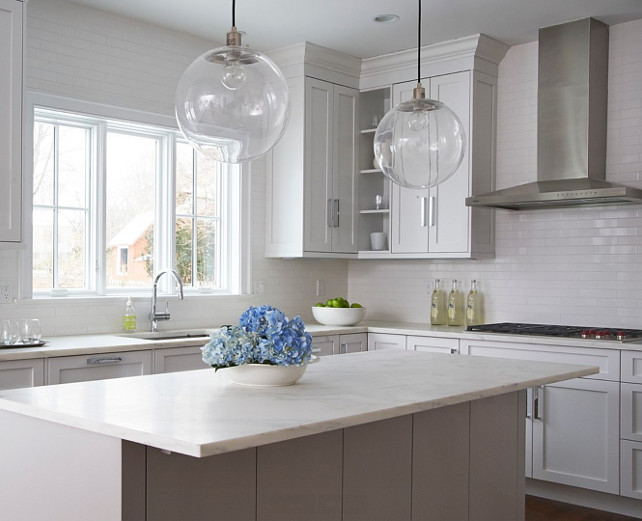 Kitchen Island. White Kitchen Island #Kitchen #KitchenIsland Calla McNamara Interiors.