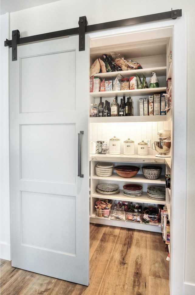 Kitchen Pantry. Barn Door Pantry Ideas. Pantry Door. Barn Door. #Pantry #BarnDoor #BarnDoorPantry #KitchenPantry Dwellings Design Group