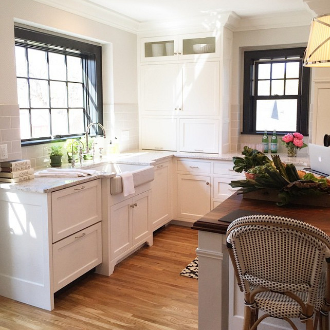 Kitchen Sink under window. Kitchen Sink Cabinet Layout. Kitchen Sink with drawer dishwashers beside it. #Kitchen #Sink Martha O'Hara Interiors.