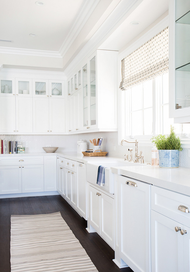 Kitchen Trash Compactor. Kitchen paneled trash compactor. Place kitchen trash compactor by the sink on one side and the dishwasher on the other side of the sink. #Kitchen #TrashCompactor Shea McGee Design.