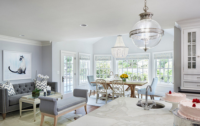  Kitchen opens to breakfast room and a seating room. Kitchen opens to breakfast room and a seating room. Martha O'Hara Interiors.