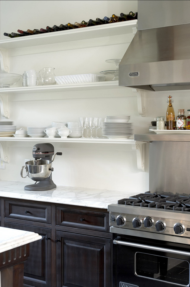 Kitchen with Open Shelves. Any kitchen with open shelves are extra charming in my opinion. #KitchenOpenShelves #KitchenIdeas #KitchenDecor #Kitchen