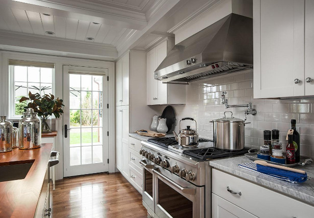 Kitchen with white subway tile backsplash. #WhiteSubwayTiles #Backsplash #Kitchen #HGTV2015DreamHouse