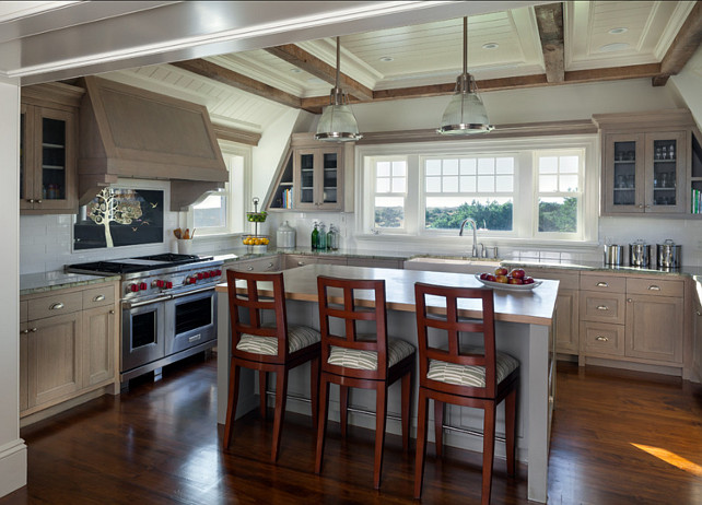 Kitchen. Beautiful kitchen design. This kitchen is great because it's not too big and it feels incredibly welcoming. The cabinet's were selected by the owner and built by Rosbeck Builders cabinet maker. The finish was a grain painted cabinets.. #Kitchen #KitchenIdeas #SmallKitchen