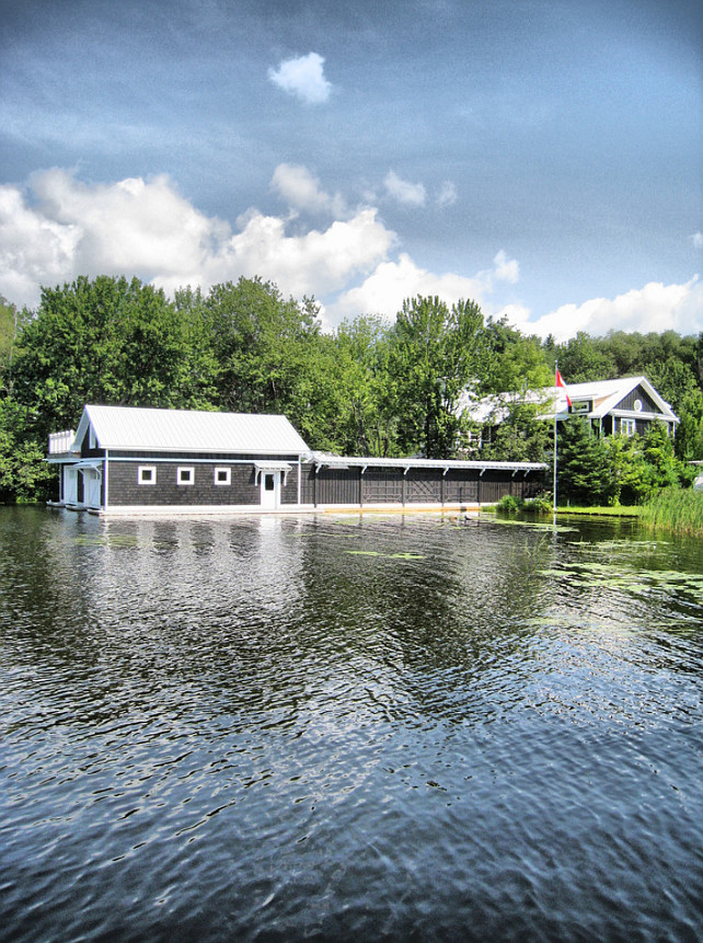 Lake House with Boathou. #LakeHouse #Lake #House #Boathouse Thelma Jarvis Royal LePage Lakes of Muskoka.