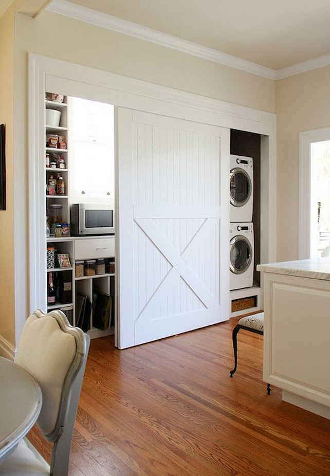 Laundry Room. Closet Laundry Room. Hidden Closet Laundry Room #LaundryRoom #ClosetLaundryRoom Apartment Therapy