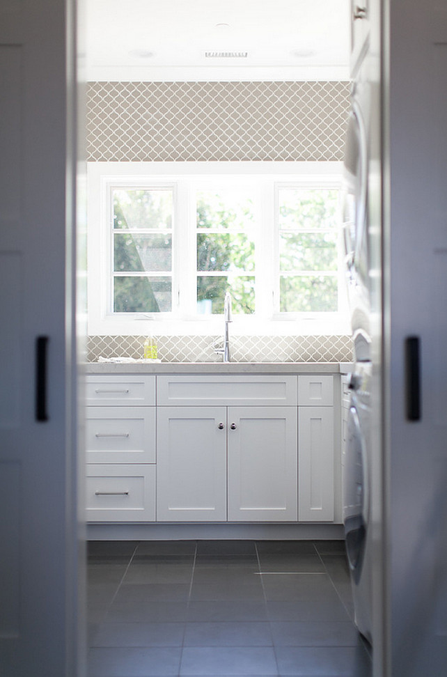 Laundry room. Laundry room window. Laundry room sink. Laundry room faucet. Laundry room countertop. #Laundryroom Brooke Wagner Design.