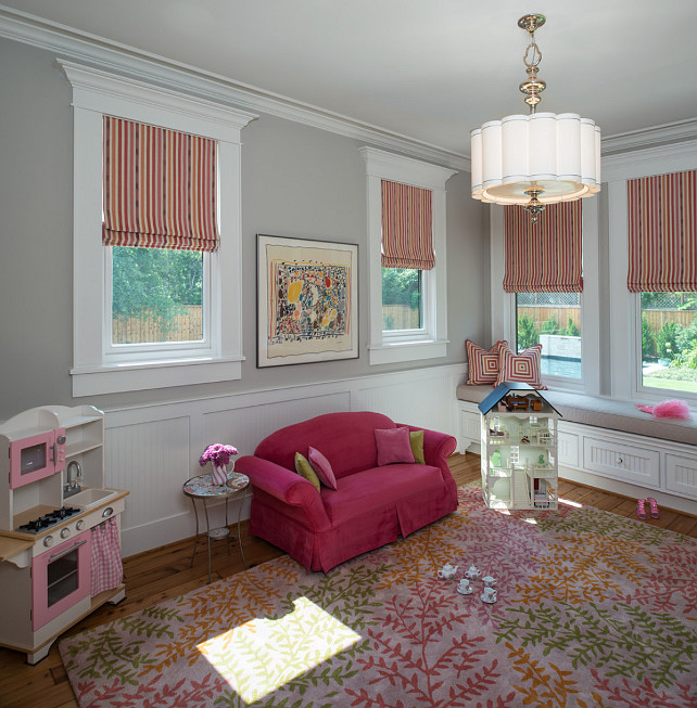 Playroom Design Ideas. Great neutral and organized playroom. #Playroom 