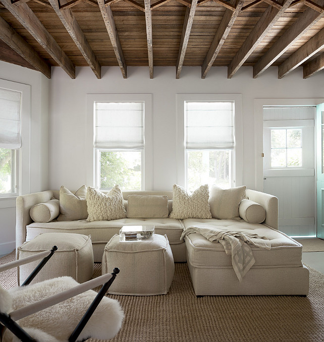 Linen Sofa Sectional. Linen Tufted Sofa Sectional. Cottage living room with linen tufted sectional. #Sectional #LinenSofa #LinenSectional #TuftedSectional